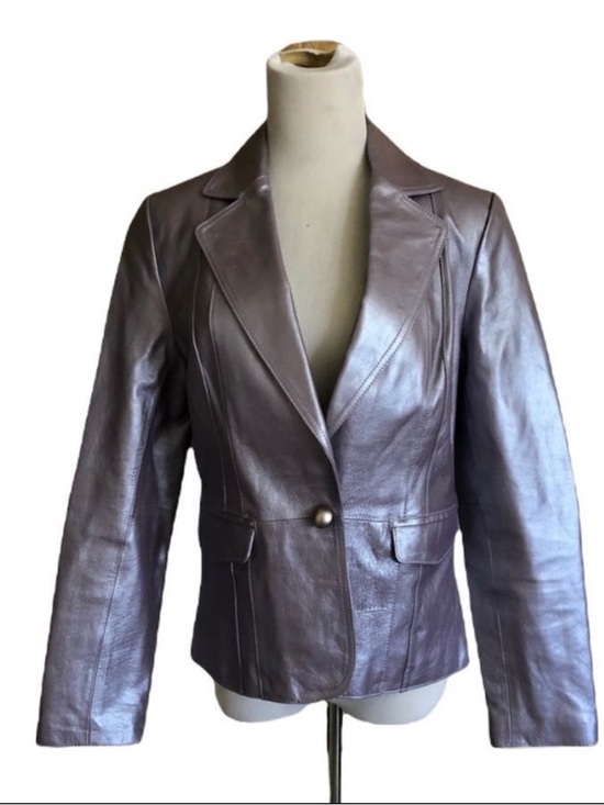Worthington Jackets & Blazers - Worthing Metallic Genuine Leather Blazer